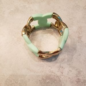 Beautiful stretchy mint green and gold bracelet. Like new. Worn once.